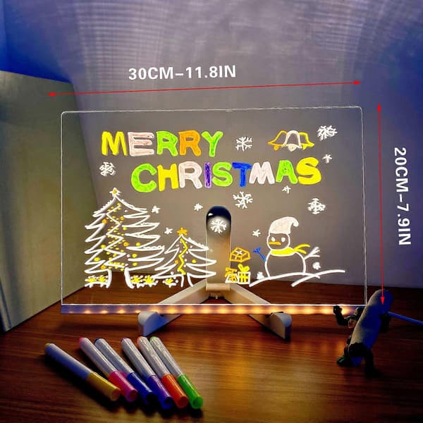 Akryl Whiteboard med stativ, LED transparent skriveplate