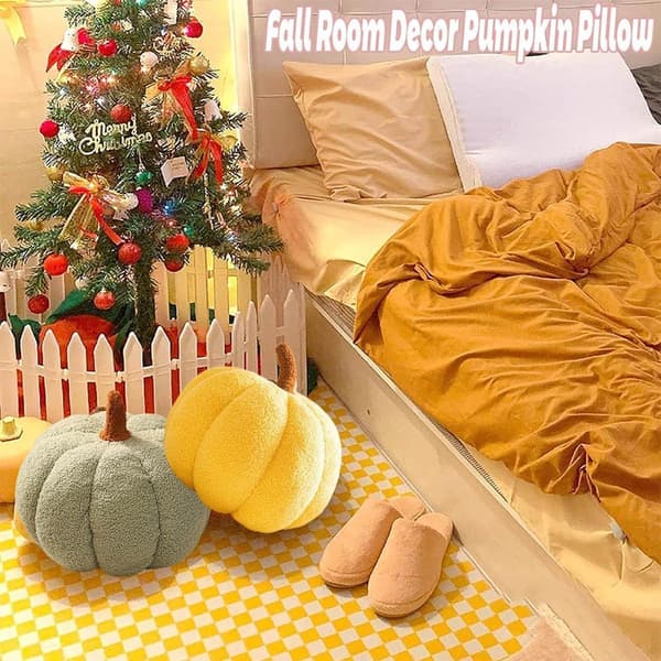 Halloween Pumpkin Pillow 28cm Plush White Decorative Cushion Gebroken wit 25 cm x 28 cm