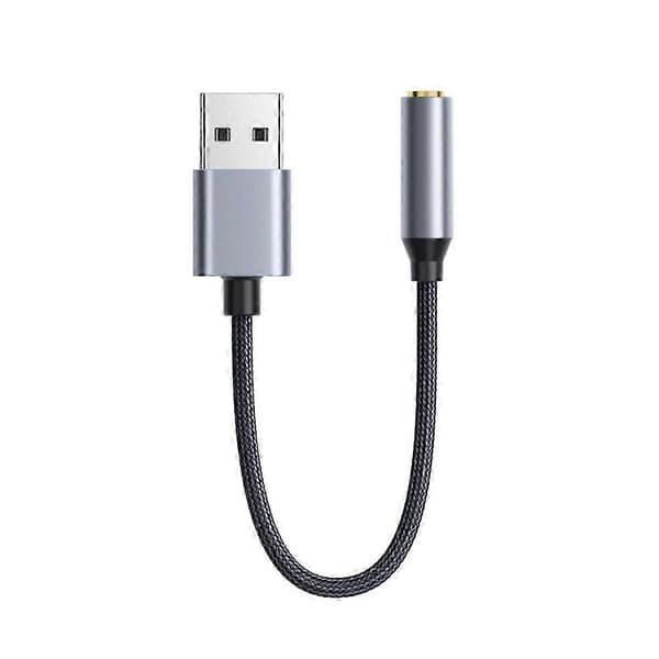 USB til 3,5 mm Jack Lydadapter USB til Lydjack Adapter Hodesett USB A til 3,5 mm Hun Ekstern St