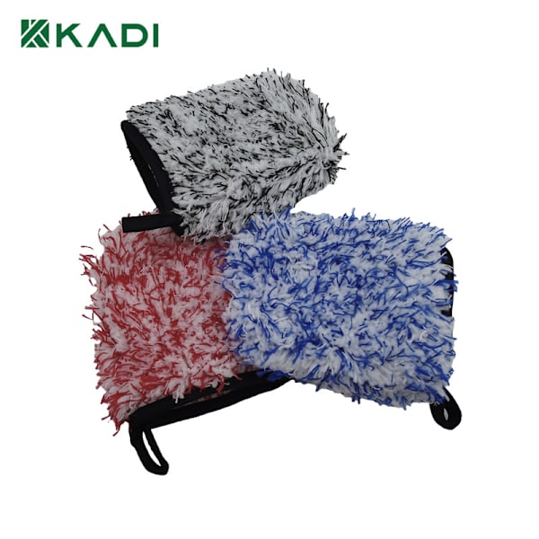 Pehmoinen autonpesu rengas käsineet autonhoito puhdistusaine pyörän yksityiskohtien pyyhe Sininen+V Blue+White 12*15cm, single weight about 30g