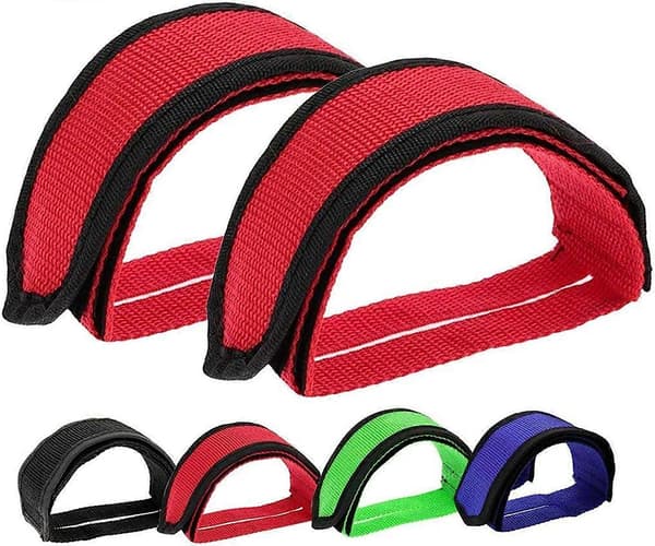 2-pack, cykelpedaler med pedalklämmor för fixed gear-cyklar, röd
