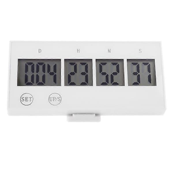 Digital Nedtellingstimer 999 Dager Magnetisk Bakside for Ferie Pensjonering Hvit White