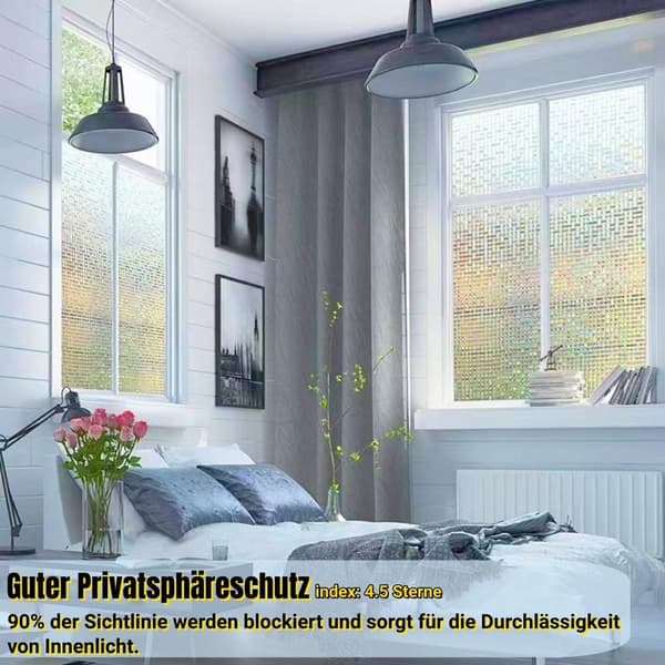 3D-vindusfilm med regnbueeffekt, innsynsbeskyttelse og elektrostatisk dekor