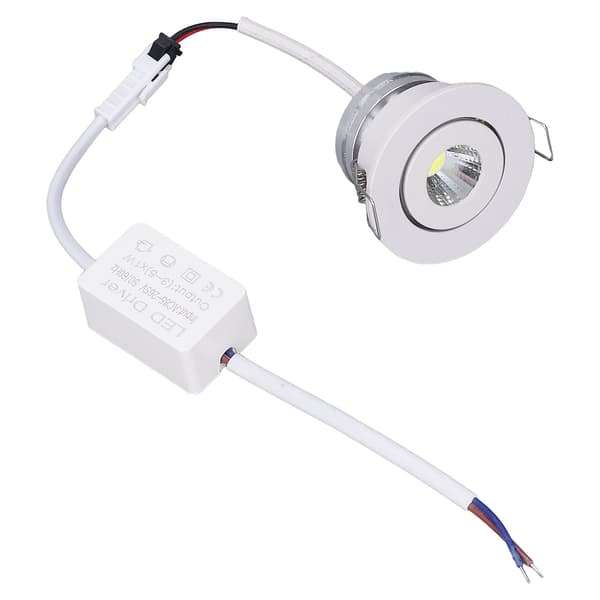 LED Recessed Spot Mini Adjustable Angle Aluminum Recessed Ceiling Light White 85‑265V Cool White 6000K
