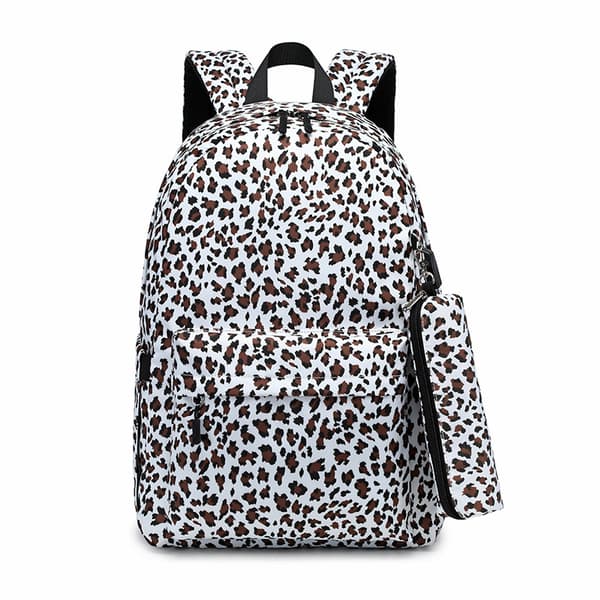 Canvas Backpack/Shoulder Bag, Printed, Brown, 3 Pieces
