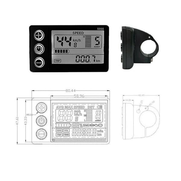E-bike LCD Display Scooter Electric Bicycle Meter MTB Speedometer[XJ]