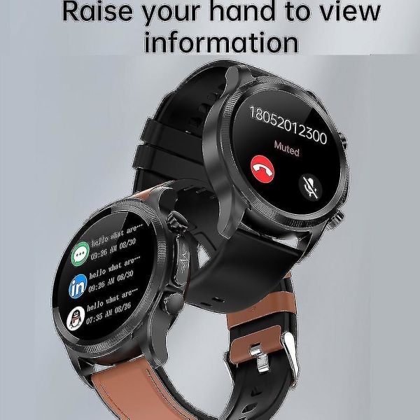 Smart Watche Blodsukkerovervåking Blodtrykk Kroppstemperatur Smartwatch Ip68 vanntett treningsmåler Black