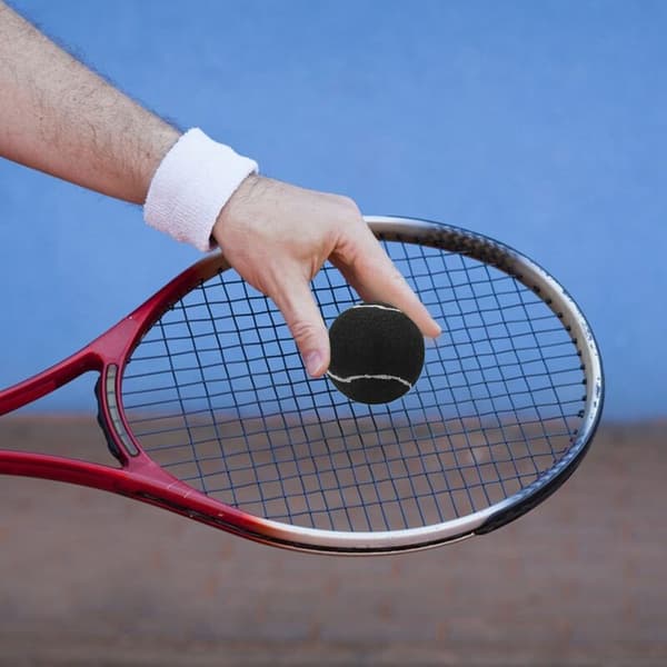6-pack tennisbollar, slitstarka elastiska träningsbollar 66 mm för damer nybörjare, svart