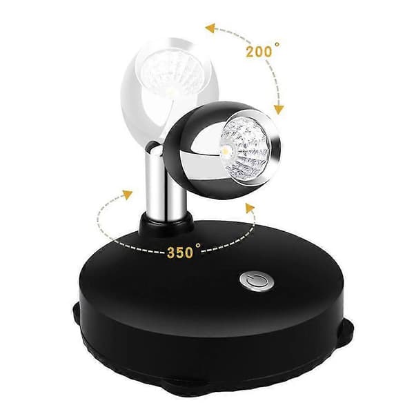 【LD】Wireless Spotlight Battery Operated Accent Lighting, Dimmable LED Spotlights with Remote Control Rotatable Wall 2pcs 2st