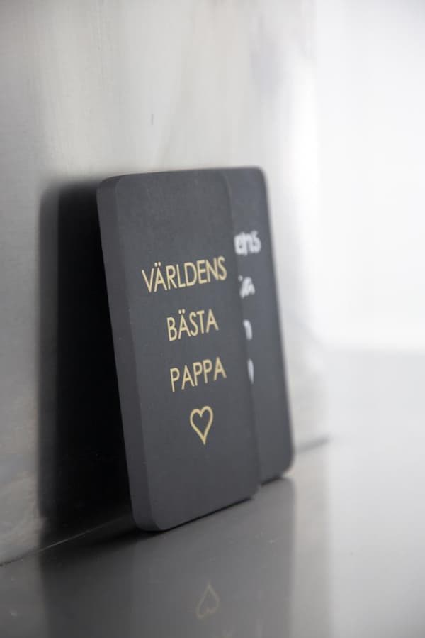 Træskilt Verdens bedste far Sort 8x14 cm Svart black