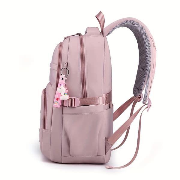 Nylon Laptop Backpack with Adjustable Straps, Solid Color, Casual Not provided Grey Not provided Grey