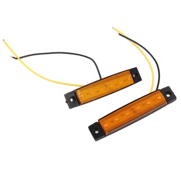 10 pcs 6LED Side Marker Lights Amber Lighting DC12V IP68 Waterproof Multifunctional for Trucks Trailers