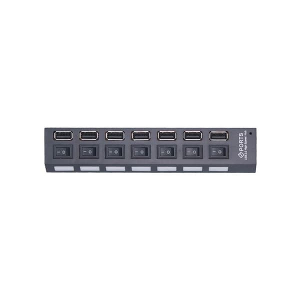 Switch utvidelseshub 7-porters USB2.0 datamaskin hub USB utvidelseshub en til syv USB2.0 splitter PC bærbar stasjonær datamaskin (1 stk)