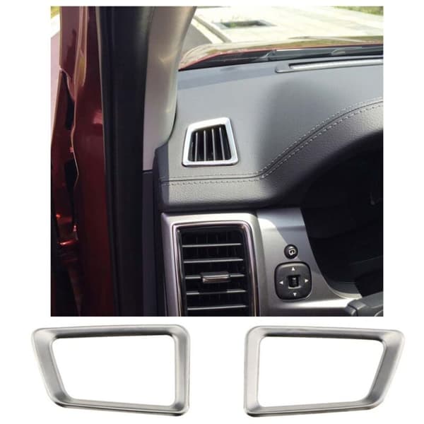 Rustfritt stål for Ranger Everest Endeavor 2015+ Instrumentpanel Side AC Luftuttak Deksel Trim Tilbehør, Sølv