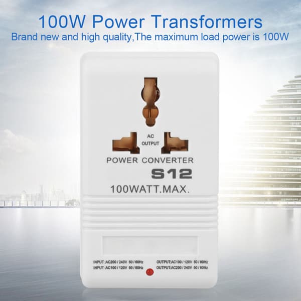 100W Spændingsomformer 110V/120V til 220V/240V Step-Up Transformator