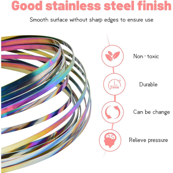 Flow Ring, Leksaker Flow Rings 3D Rainbow Spring Metal Interaktiv Ri