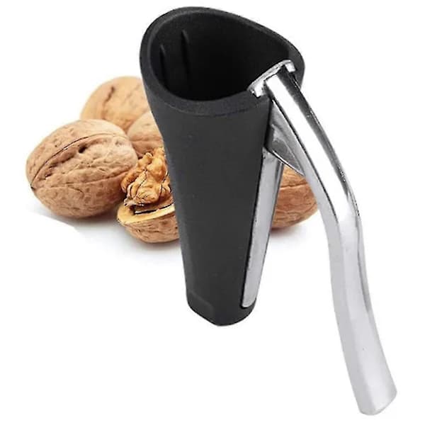 Nutcracker with Handle, Walnut Cracker Compatible with Nuts, Pecans, Walnuts Black A