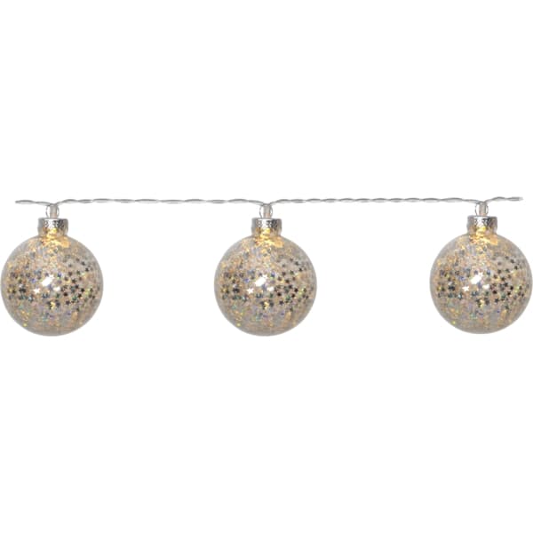 Valoketju Glitter 10 palloa Hopea Silver silver