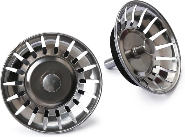 2 stk. Vaskepropper Kjøkkenavløpsplugger Rustfritt stål Vaskepropp Erstatning med 18 hull Plugg Vaskepropp Vanntett Vaskepropp Diameter 78mm