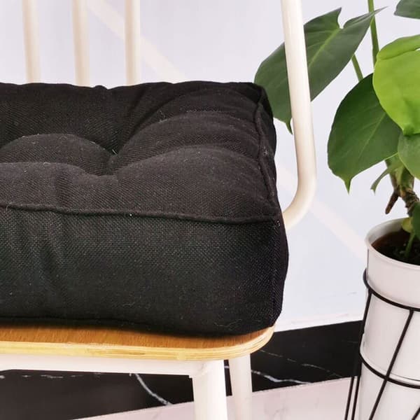 Puutarhatuolin pehmuste musta 40 x 40 x 10 cm pehmeää puuvillaa