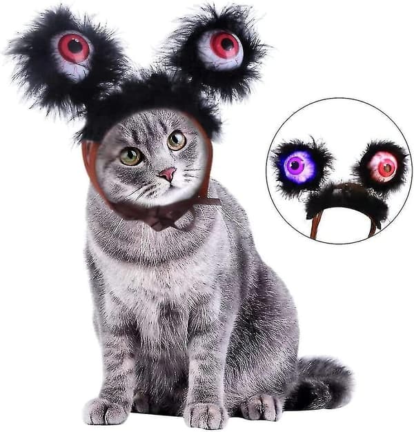 Pet Halloween Headpiece Adjustable LED Flashing Eye