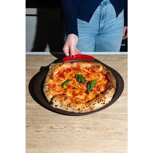 Pizzapanne - PYREX - 1452055 - Perforert metall - 32 cm Brun Metall