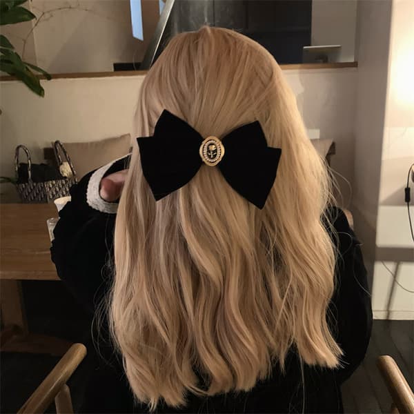 Velour Hårklämma för Kvinnor med Rosett, Elegant Hårspänne