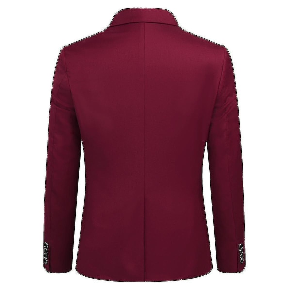 Herredragt Business Casual 3-delt jakkesæt blazerbukser Vest 9 farver Z Hotsælgende varer Dark Red M