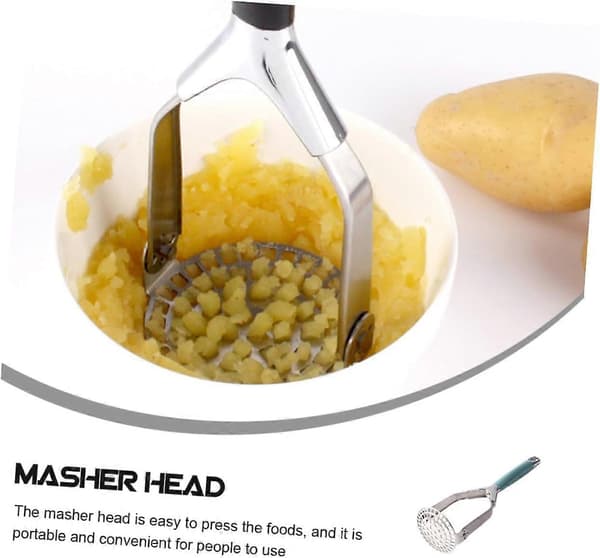 Stainless Steel Potato Masher with Ergonomic Non-Slip Grip for Easy Vegetable Mashing