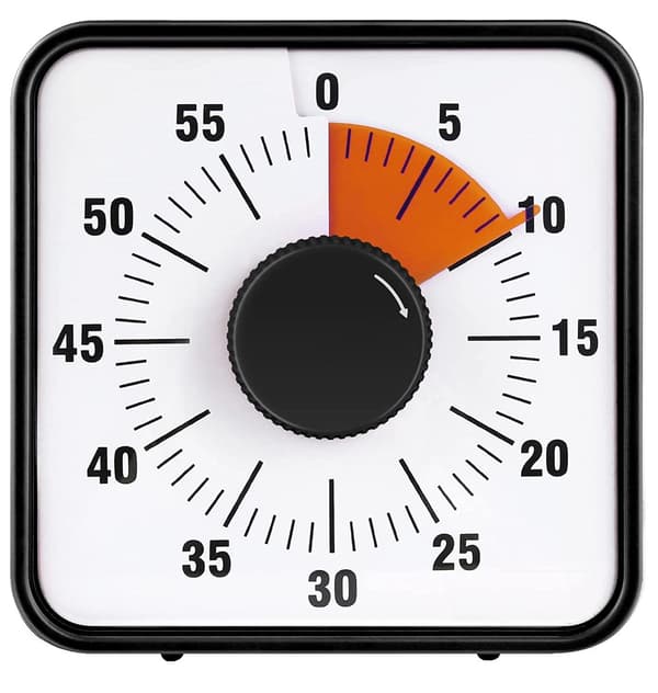 Visuel Timer STOR 60min - klasseværelse skole til børn 19cm black