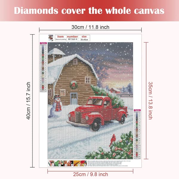 (27) DIY Diamantmaling Julekit, 5D Julebroderi Diamant