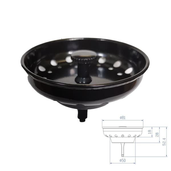 Black Stainless Steel Sink Strainer 3-Piece Set - Efficient Kitchen Drain Filter 179