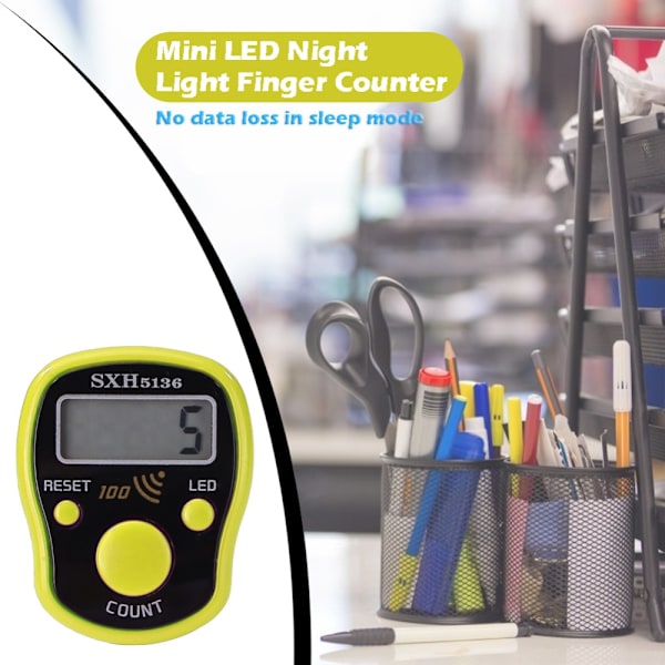 Mini fingerregner LCD GUL yellow