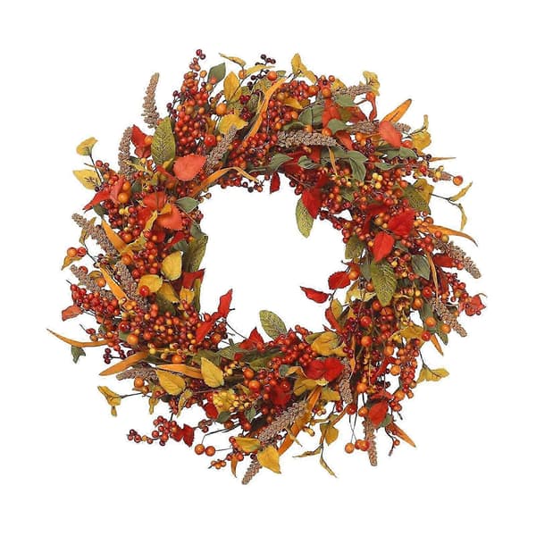 Kunstig høstkrans Høstdørkrans Høstbærkrans for hjem Thanksgiving-feiring 35cm 35cm