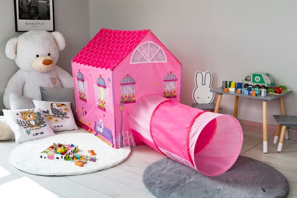 Tält, hus med tunnel, lekplats för barn, IPLAY