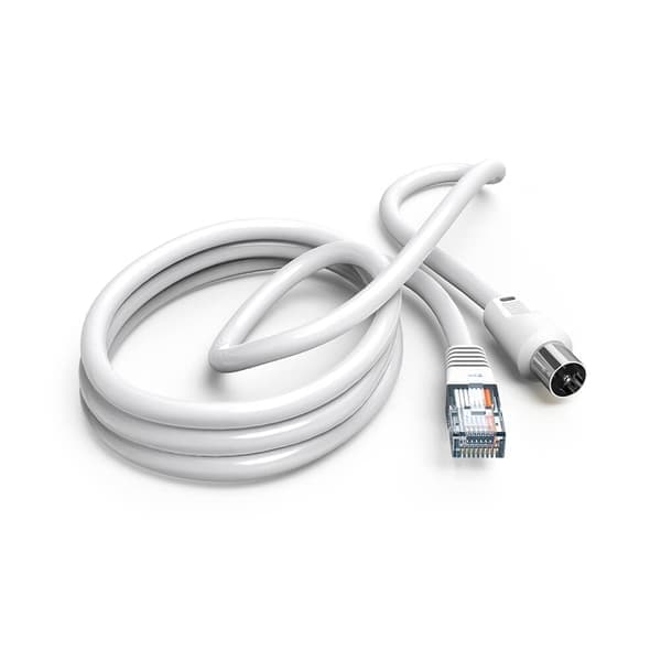 Antennekabel 75dB Koaksialstik til RJ45-stik Hvid 2,5m