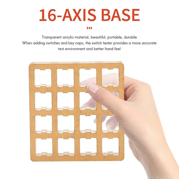 16-tasters akryl switch-tester base testværktøj til Cherry til Gateron Zealio til Kailh Box switches