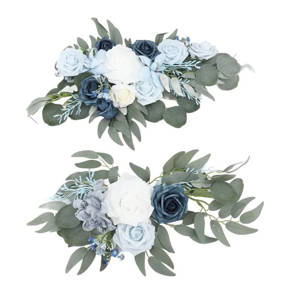 Kunstige bryllupsbueblomster silkeblomster PE 50x30 cm 30x25 cm lyseblå