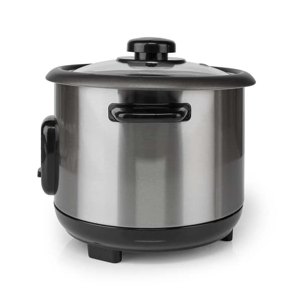 Riskoger 1,0 L 400 W med dampkurv og non-stick skål, sort/sølv Svart, Silver
