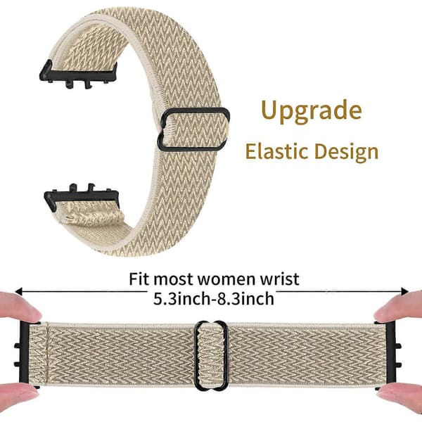 Vævet armbånd i elastisk materiale til Samsung Galaxy Fit3 SM-R390, sort kobling stil J Style J