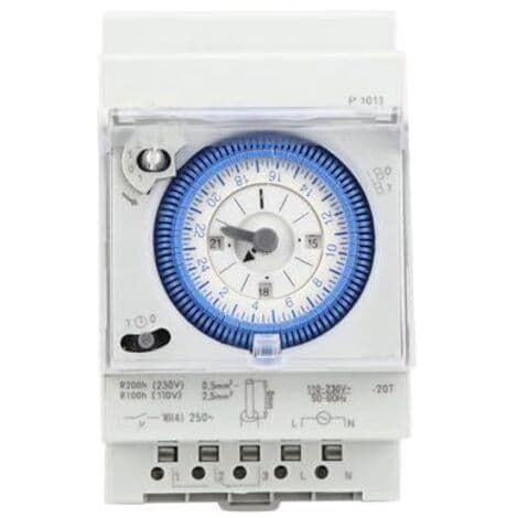 Mekanisk poolur 16A 250V Timer Pool Vandvarmer Ur 15 minutter 24 timer til hjem, køkken, indendørs, udendørs udendørsbelysning