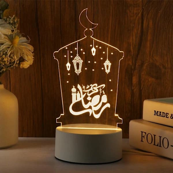 Eid Mubarak Nattlampe Ramadan Kareem Dekorasjonslykt STIL