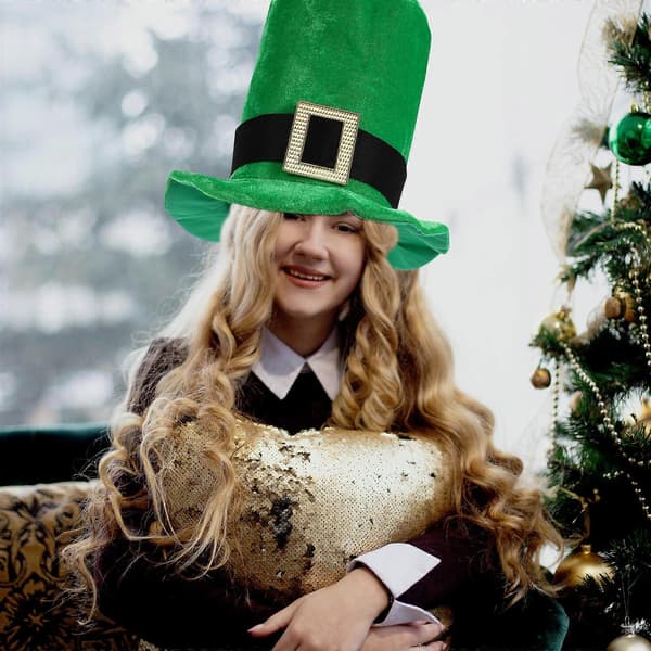 St. Patrick's Day Hat Velourhat til Dekoration 1 stk Grøn Fest Sceneforestilling