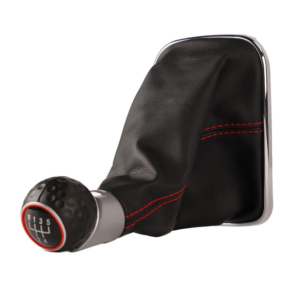 Car Gear Shift Knob Cover 5 Speed Red Stitch Comfortable Touch Automatic Gear Shift Knob Cover Replacement for Bora