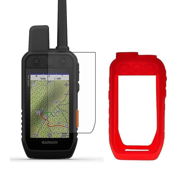 Silicone Case + LCD Protector for Handheld GPS Garmin Alpha 200i 300i Alpha200i Alpha300i Accessories