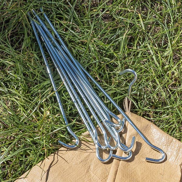 Teltplugg 22 cm metall med åpent øye 10 stykker i polybag