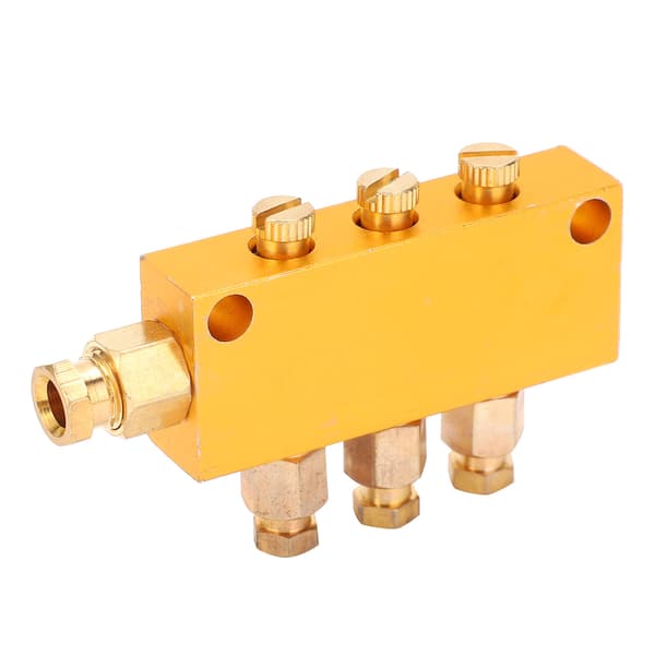 Brass Lubrication Distribution Valve 1 in 3 out