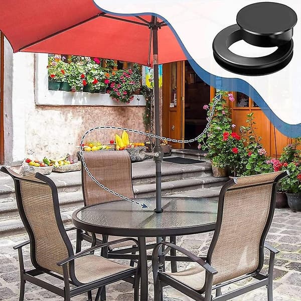 Parasol Hole Ring Plug Flexible Easy Installation Parasol Wedge for Pool Balcony [GKS] Black Ring*2pcs Black Ring*2pcs