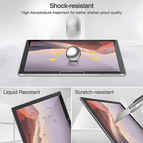 2-pakkaus näytönsuoja Surface Pro 7 Plus/Surface Pro 7 / Pro 6 / Pro 5 / Pro 4, karkaistu lasinen näytönsuoja 12,3 tuumalle