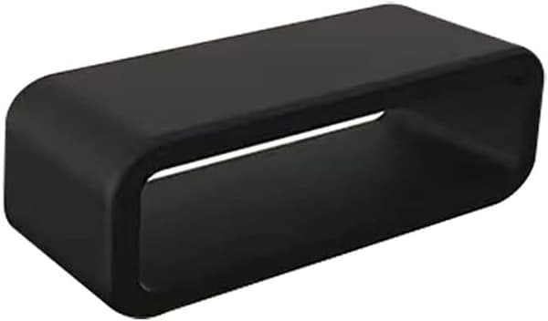 4 pcs Rubber and Leather Watch Band Loops, Black Silicone Replacement Bands, Holder (Size: 20mm)